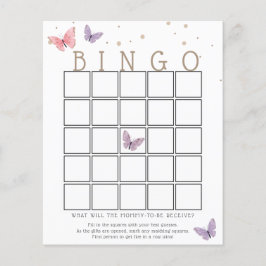Tarjeta de juego de bingo Baby Shower para maripos