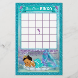 Tarjeta de juego de bingo Baby Shower para sirenas