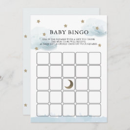Tarjeta de juego de bingo Baby Shower Stars & Clou