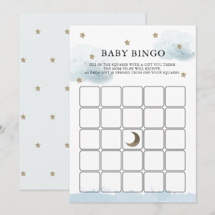 Tarjeta de juego de bingo Baby Shower Stars & Clou