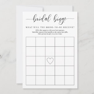 Tarjeta de juego de Bingo Bridal Shower Gift