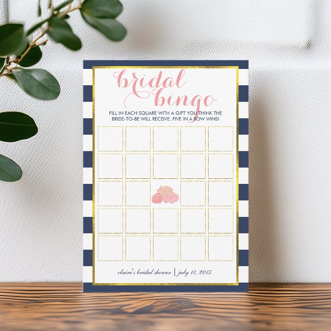 Tarjeta de juego de Bingo Bridal Shower | Midnight (Subido por el creador)