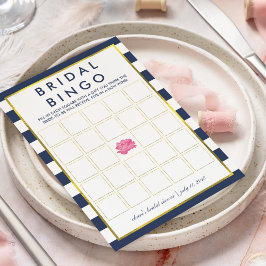 Tarjeta de juego de Bingo Bridal Shower | Peonía d