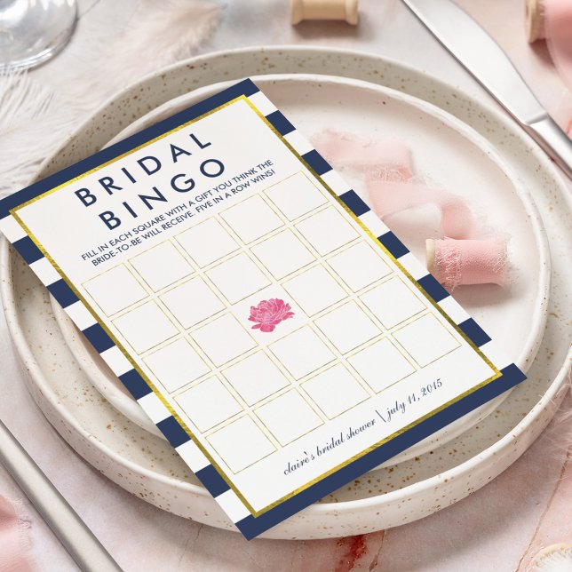 Tarjeta de juego de Bingo Bridal Shower | Peonía d (Subido por el creador)