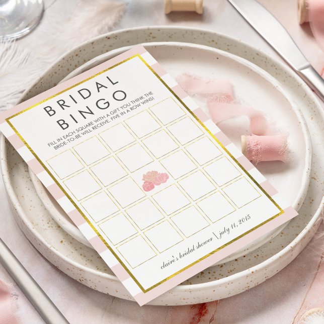 Tarjeta de juego de Bingo Bridal Shower | Peony de (Subido por el creador)