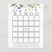 Tarjeta de juego de Bingo de Abeja de Flor Salvaje