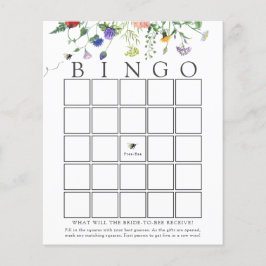 Tarjeta de juego de Bingo de Abeja de Flor Salvaje