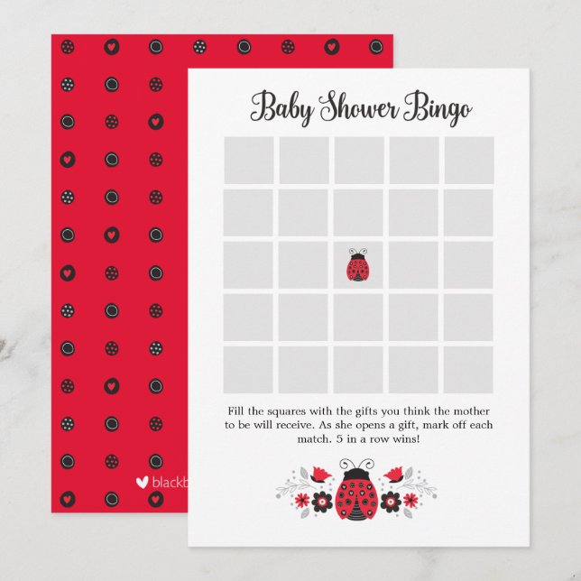 Tarjeta de juego de bingo de Baby Shower (Anverso / Reverso)