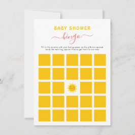 Tarjeta de juego de bingo de Baby Shower Cuta Litt