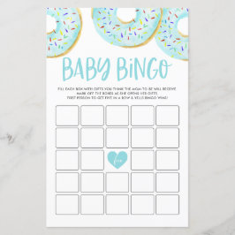 Tarjeta de juego de bingo de Baby Shower Donuts az