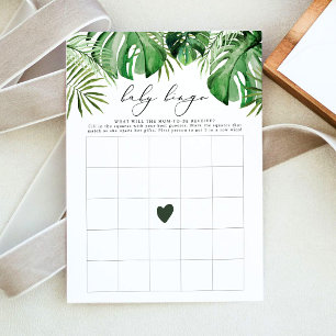 Tarjeta de juego de bingo de baby shower Tropical 
