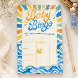 Tarjeta de juego de bingo de bebé Aquí viene el hi