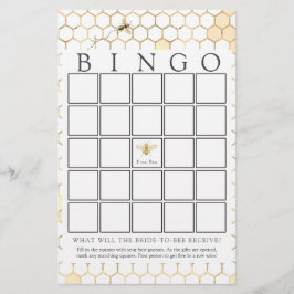 Tarjeta de juego de Bingo de Bee Dorado Moderno