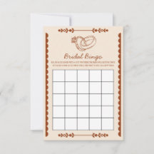 Tarjeta de juego de bingo de boda occidental