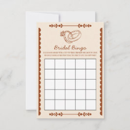 Tarjeta de juego de bingo de boda occidental