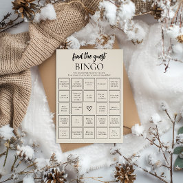 Tarjeta de juego de bingo de boda para encontrar a
