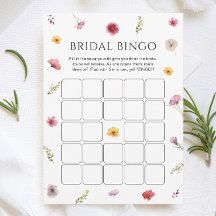 Tarjeta de juego de Bingo de Ducha Bridal de Petal