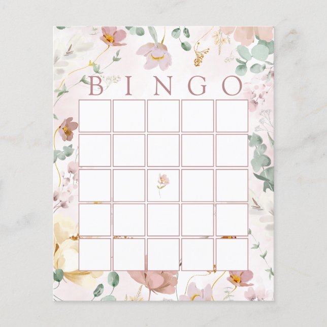 Tarjeta de juego de bingo de ducha de baño rosa (Anverso)