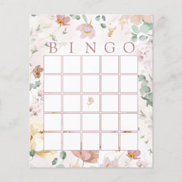 Tarjeta de juego de bingo de ducha de baño rosa