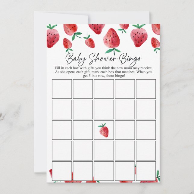 Tarjeta de juego de bingo de ducha de bebé de fres (Anverso)