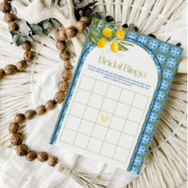 Tarjeta de juego de bingo de ducha de limón medite