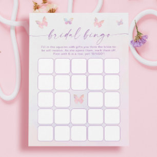 Tarjeta de juego de bingo de ducha de mariposa mor