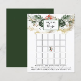 Tarjeta de juego de bingo de ducha de novia de veg