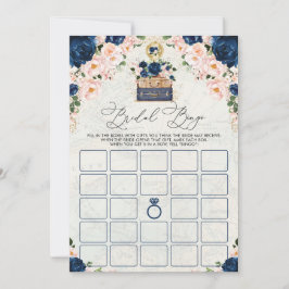 Tarjeta de juego de bingo de ducha de novia de via