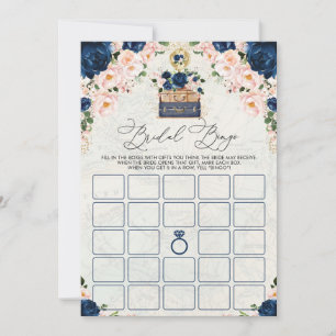 Tarjeta de juego de bingo de ducha de novia de via