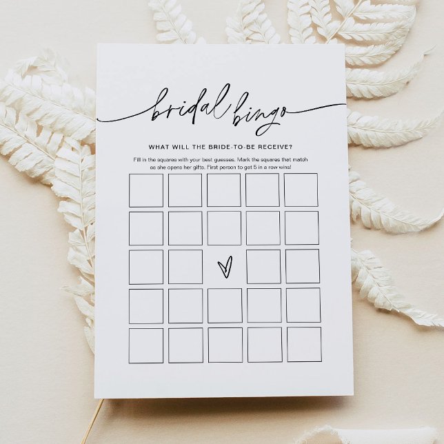 Tarjeta de juego de bingo de ducha de novia EVERLE (Subido por el creador)