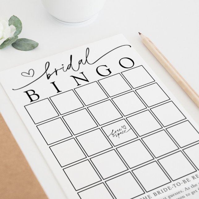 Tarjeta de juego de bingo de ducha de novia minima (Subido por el creador)