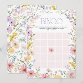 Tarjeta de juego de bingo de flores silvestres de 