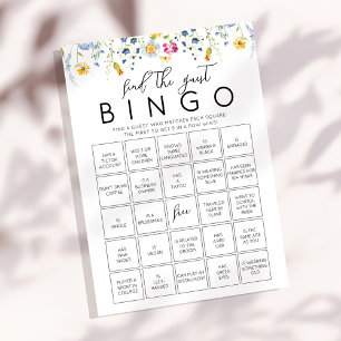 Tarjeta de juego de Bingo de Flores Silvestres de 