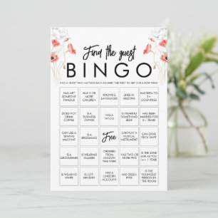 Tarjeta de juego de bingo de flores silvestres ele