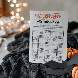 Tarjeta de juego de bingo de Halloween para encont