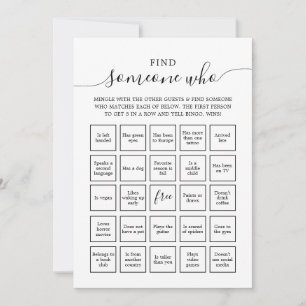Tarjeta de juego de Bingo de invitados para encont