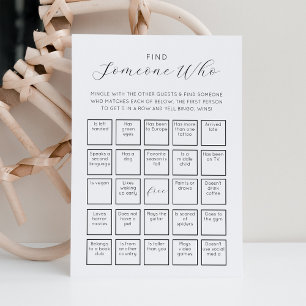 Tarjeta de juego de Bingo de invitados para encont