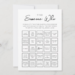 Tarjeta de juego de Bingo de invitados para encont