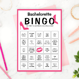 Tarjeta de juego de bingo de la fiesta de la bachi