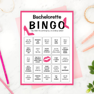 Tarjeta de juego de bingo de la fiesta de la bachi
