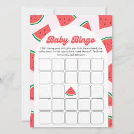 Tarjeta de juego de Bingo de la sandía Baby Shower