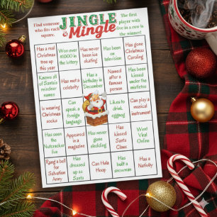 Tarjeta de juego de bingo de Navidad Jingle & Ming