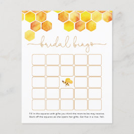 Tarjeta de juego de bingo de novias de abeja dorad
