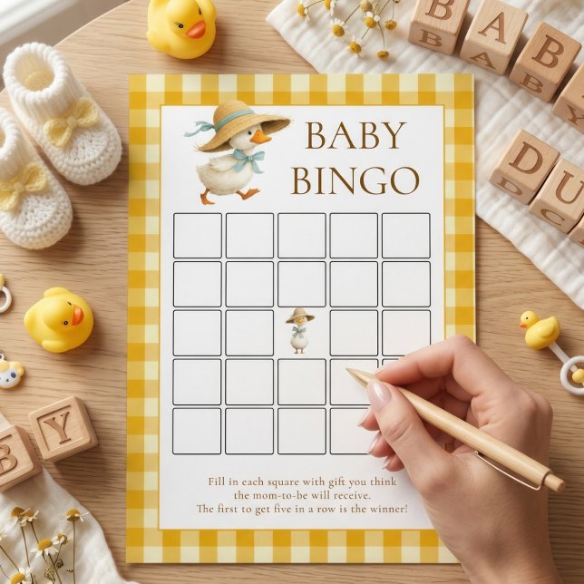 Tarjeta de juego de bingo de shower de bebé con gi (Subido por el creador)