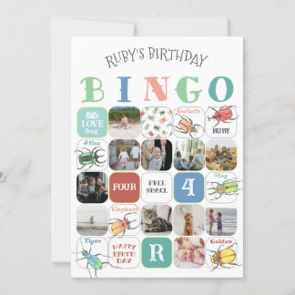 Tarjeta de juego de bingo Fiesta de Bugs de Amor (
