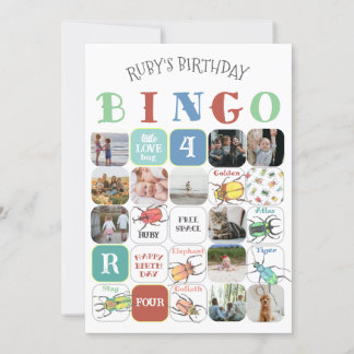 Tarjeta de juego de bingo Fiesta de Bugs de Amor (