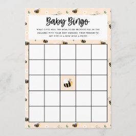 Tarjeta de juego de bingo floral de abejorro para 