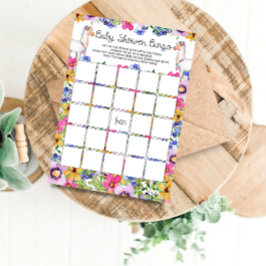 Tarjeta de juego de bingo Floral Llama Baby Shower