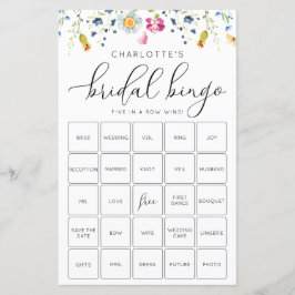 Tarjeta de juego de Bingo Floral Rosa personalizab