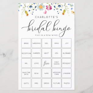 Tarjeta de juego de Bingo Floral Rosa personalizab